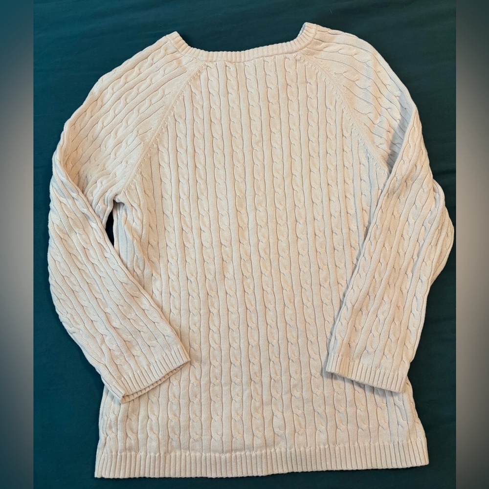 Women's Cream Cable Knit Sweater